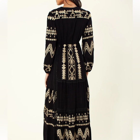 Hale Bob Fallin Embroidered Maxi Dress in Black - Picture 5 of 12